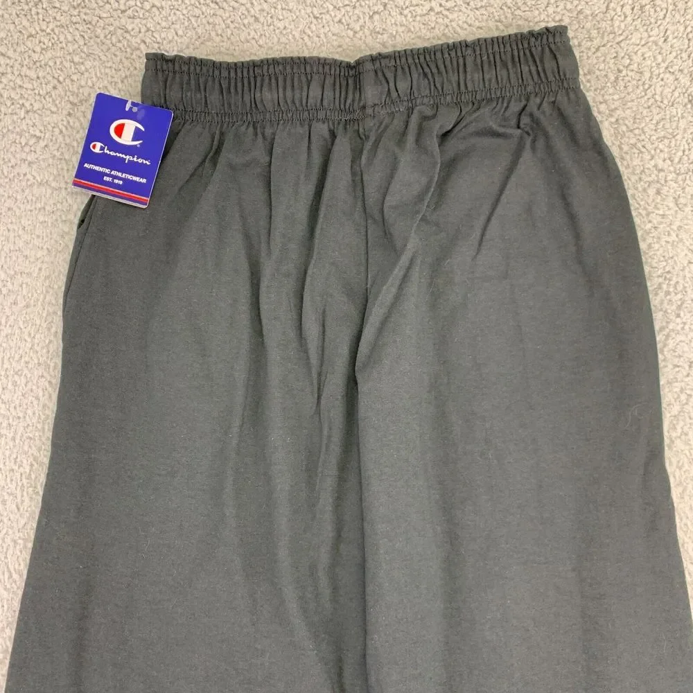 Champion Joggers Mens Small Black‎ Closed Hem Lightweight 100% Cotton Pants NWT